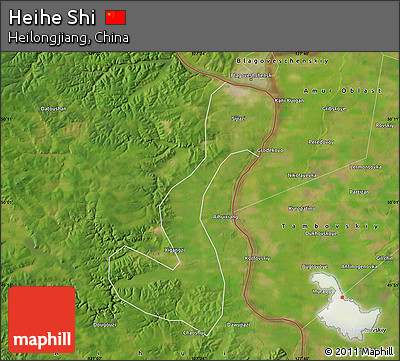 Satellite Map of Heihe Shi