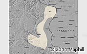 Shaded Relief Map of Heihe Shi, darken, desaturated