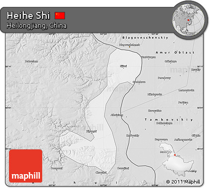 Silver Style Map of Heihe Shi