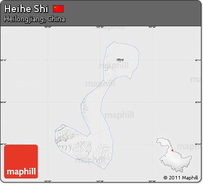 Silver Style Map of Heihe Shi, single color outside