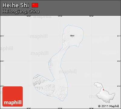 Silver Style Map of Heihe Shi, single color outside