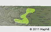 Physical Panoramic Map of Heihe Shi, darken, semi-desaturated