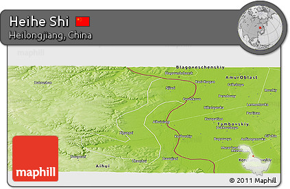 Physical Panoramic Map of Heihe Shi