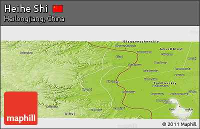 Physical Panoramic Map of Heihe Shi