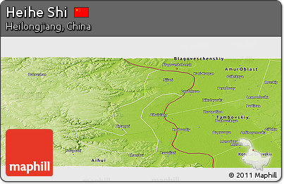 Physical Panoramic Map of Heihe Shi