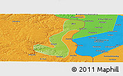 Physical Panoramic Map of Heihe Shi, political outside
