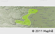 Physical Panoramic Map of Heihe Shi, semi-desaturated