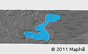 Political Panoramic Map of Heihe Shi, darken, desaturated