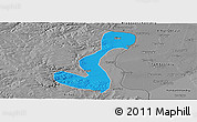 Political Panoramic Map of Heihe Shi, desaturated