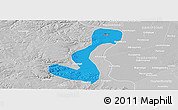 Political Panoramic Map of Heihe Shi, lighten, desaturated