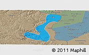 Political Panoramic Map of Heihe Shi, semi-desaturated