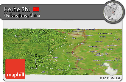 Satellite Panoramic Map of Heihe Shi