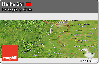 Satellite Panoramic Map of Heihe Shi