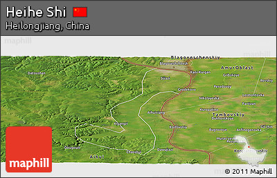 Satellite Panoramic Map of Heihe Shi
