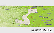Shaded Relief Panoramic Map of Heihe Shi, physical outside