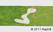 Shaded Relief Panoramic Map of Heihe Shi, satellite outside