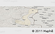 Shaded Relief Panoramic Map of Heihe Shi, semi-desaturated
