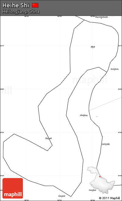 Blank Simple Map of Heihe Shi