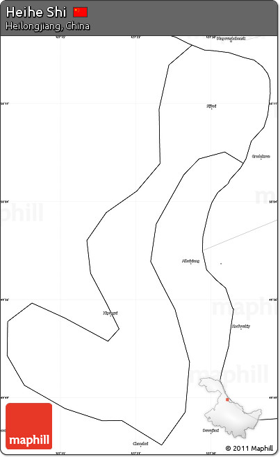 Blank Simple Map of Heihe Shi