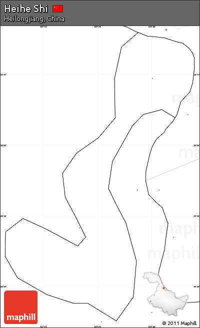 Blank Simple Map of Heihe Shi, no labels