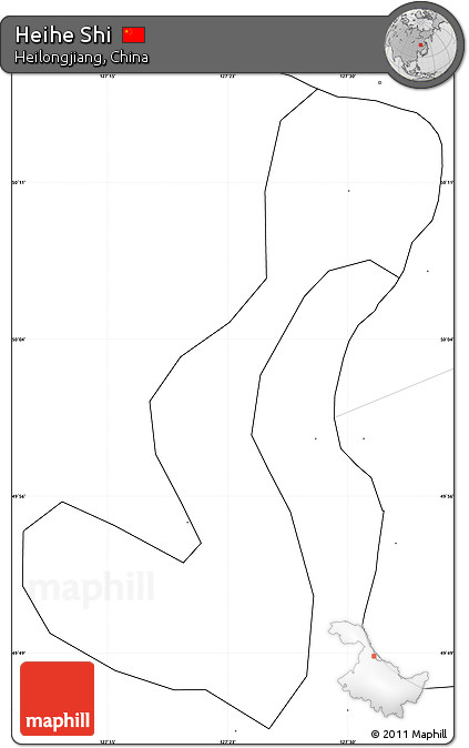 Blank Simple Map of Heihe Shi, no labels