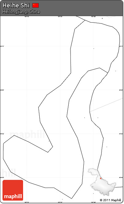 Blank Simple Map of Heihe Shi, no labels
