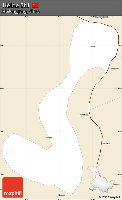 Classic Style Simple Map of Heihe Shi