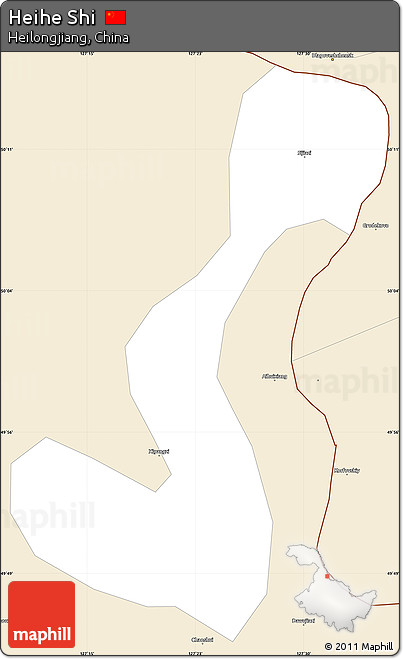 Classic Style Simple Map of Heihe Shi