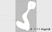 Gray Simple Map of Heihe Shi, cropped outside