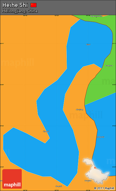Political Simple Map of Heihe Shi