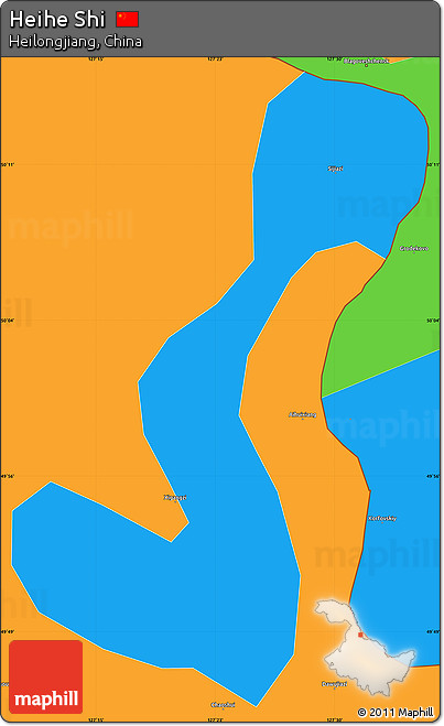 Political Simple Map of Heihe Shi