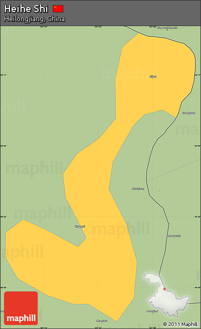 Savanna Style Simple Map of Heihe Shi