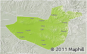 Physical 3D Map of Hua Nan, lighten, semi-desaturated