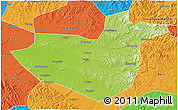 Physical 3D Map of Hua Nan, political outside