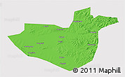 Political 3D Map of Hua Nan, cropped outside