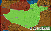 Political 3D Map of Hua Nan, darken