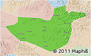 Political 3D Map of Hua Nan, lighten