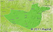 Political 3D Map of Hua Nan, physical outside