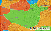 Political 3D Map of Hua Nan