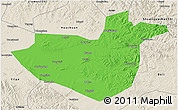 Political 3D Map of Hua Nan, shaded relief outside