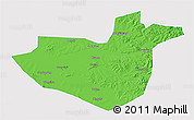 Political 3D Map of Hua Nan, single color outside