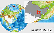Physical Location Map of Hua Nan, highlighted country, highlighted parent region