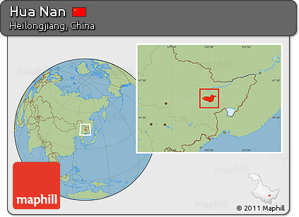 Savanna Style Location Map of Hua Nan