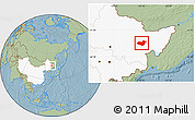 Savanna Style Location Map of Hua Nan, highlighted country, hill shading
