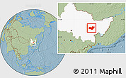 Savanna Style Location Map of Hua Nan, highlighted parent region, hill shading