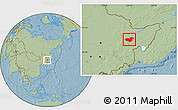 Savanna Style Location Map of Hua Nan, hill shading