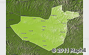 Physical Map of Hua Nan, darken