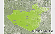 Physical Map of Hua Nan, semi-desaturated