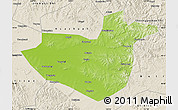 Physical Map of Hua Nan, shaded relief outside
