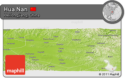 Physical Panoramic Map of Hua Nan